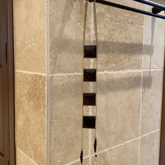 Silver and brown tribal/boho style necklace - Picture 1 of 5